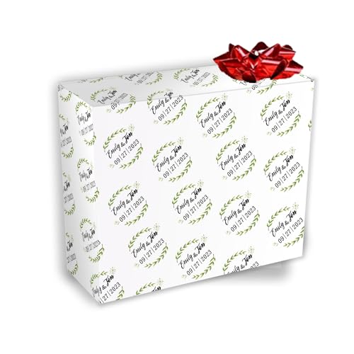 DIYKST Personalized Gift Wrapping Paper Custom Wrapping Paper Face Photo Name, Made in USA, Customized Birthday Gift Wrap Paper Roll for Kids Men Women Birthday Christmas 58"x 23"