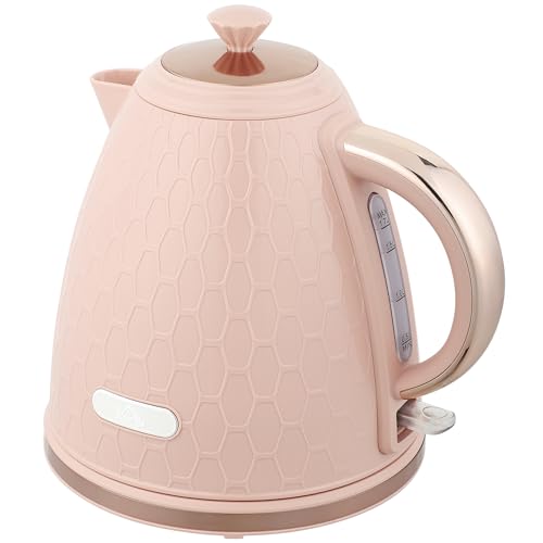 HOMCOM Bouilloire électrique, 1,7 l, fonction ébullition rapide, 2,2 kW, sans fil, avec filtre anti-calcaire amovible, arrêt automatique, base rotative à...