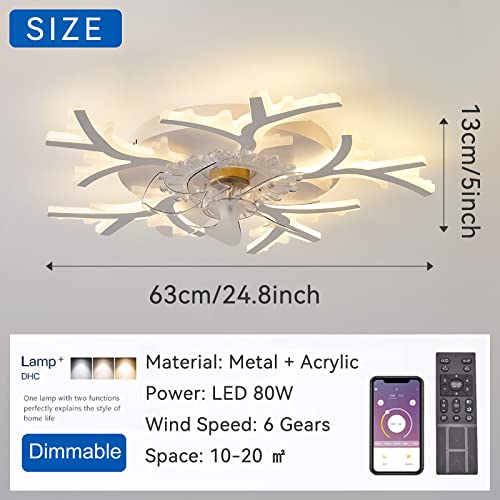 Ventilateur de plafond LED 63cm noir avec télécommande et appli - 7