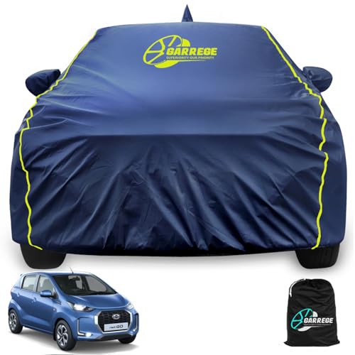Image of Car Body Cover Compatible with 2020 Datsun redi-GO with Mirror Pockets Full Sized, Triple Stitched, Anti dust Proof, Navy Blue