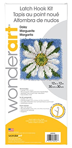 Image of Wonderart Daisy Latch Hook Kit, 12 inch X 12 inch