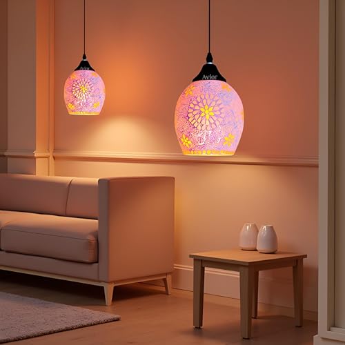 Image of Avior Handcrafted Glass Kitchen Island Hanging Light for Home Decoration, Living Room Pendant Lamp (Pack of 1)