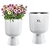 Produktbild MELTOM Blumenkübel Blumentopf mit Herausnehmbaren Einsatz Rund Dekorativ Größe XL: 29x43 cm (Weiß)