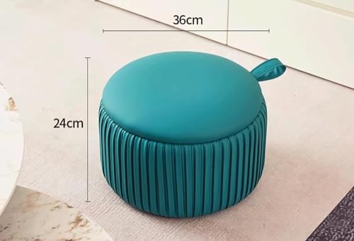 Pouf canapé rond bleu : la solution repose-pieds pour soulager vos jambes - 3