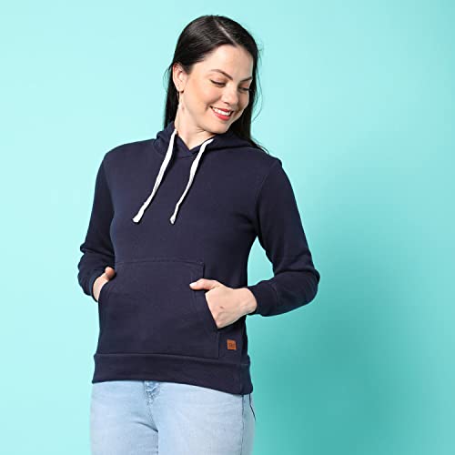 Image of PINACOLADA Women's Sweatshirt with Hoodie Regular Fit for Casual Wear | Cotton Blend Fabric | Hoodie Sweatshirt Crafted with Comfort Fit and High Performance for Everyday Wear