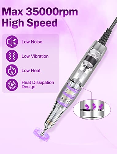 Nailgirls Electric Nail Drill Machine - 35000Rpm Professional Efile Nail File Kit With Foot Pedal For Acrylic Nails Gel Nails, Manicure Polishing Shaping Buffing, Home Salon Use #TOP2