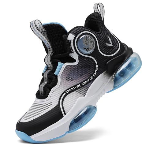 Image of VITUOFLY Kids Basketball Shoes Boys Sneakers Girls Mid-top Sports Shoes | Ankle protection, Non-slip TPR outsole, Cushioned shock-absorbing EVA midsole, Indoor outdoor sports for little & big kids