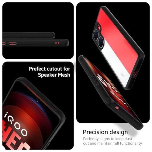 Image of KAPAVER Hybrid Back Cover Case Compatible with iQOO Neo 9 Pro 5G (PC+TPU) (Black)