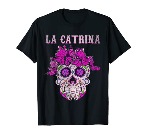 Photo de Catrina Butterfly Sugar Bone Souls Day Journée Muertos Halloween T-Shirt