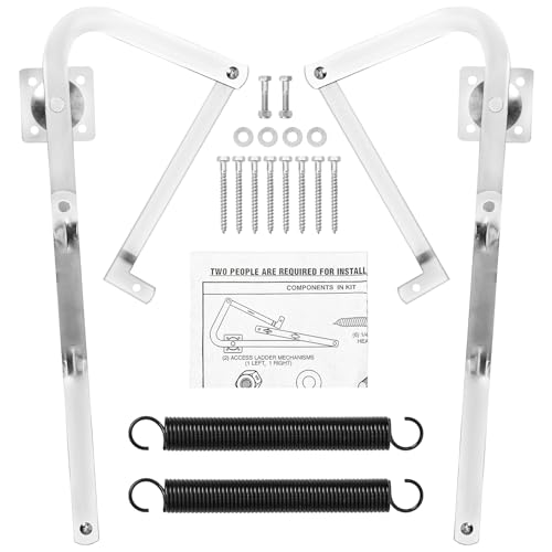 55-2 Attic Ladder Hinge Arms with Springs Suitable for Werner Attic Ladders Manufactured After 2010 Compatible with Werner Mk5 WU2210 W2208 W2210 Heavy Duty Thick Galvanized Material