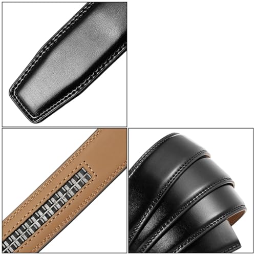 Men's 3Cm Thin Belt 130Cm Brown Alloy Automatic Buckle Trouser Belt Brown 125cm4