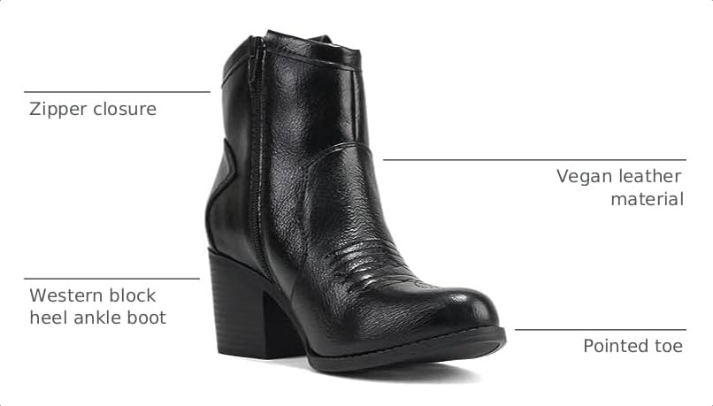 Image of Soda inchTELLER inch ~ Women's Western Cowboy Boots with Stitched Detailing, Pointed Toe, and Low Block Heel