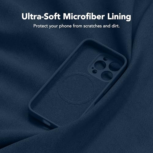 Image of Magnetic for iPhone 16 Pro Case, Compatible with MagSafe, [Full Camera Protection][Screen Protector] Silicone Shockproof Protective Phone Case for iPhone 16 Pro 6.3 inch, Cobalt Blue