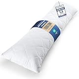 Utopia Bedding gestepptes Körperkissen, 40x145 cm Schwangerschafts- und Umstandskissen, Seitenschläferkissen, weiche Polyesterfüllung (Weiß)