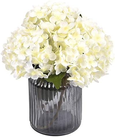 Sunm Boutique Artificial Hydrangea Flowers Bulk with Stems, Silk Hydrangea Flowers Heads Leaves, Artificial Flower Bouquets for Wedding Bouquets Centerpieces Arrangements Party Home Decor, Pack of 3