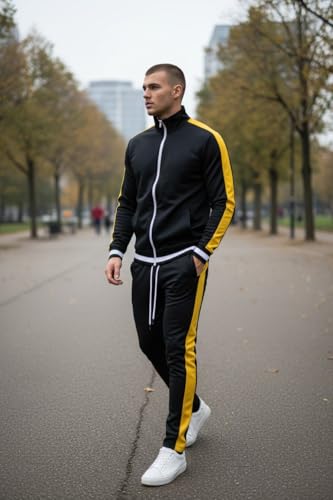 Image of SCREENSHOT-TRACK JACKET Mens Urban Hip Hop Premium Track Jacket - Slim Fit Side Taping Sportswear Urbanwear Streetwear Top