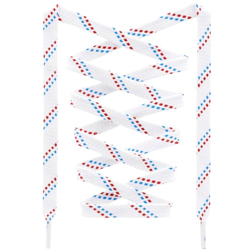 Image of Flat Shoelaces Multicolor Twill Point Thick Shoe Lace Shoestring 2 Pair