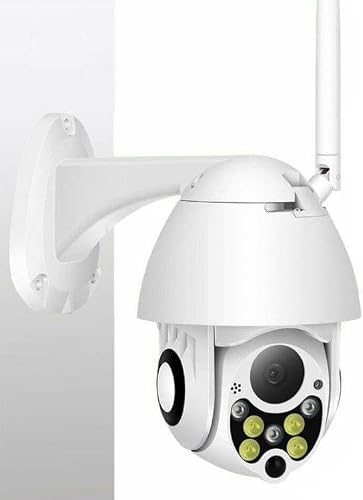 Wireless Surveillance Camera HD PTZ Home Security Outdoor IP66 Waterproof Network Dome Camera, Support Night Vision & Motion Detection & TF Card, UK Plug