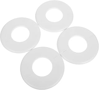 Cabilock 4Pcs Escutcheon Plate Round Plumbing Cover for Pipe Flanges Abs Split Flange for Pool and Garden Applications Coverage Easy Maintenance