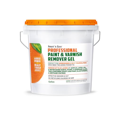 Smart 'n Easy Professional Paint & Varnish Remover - Orange Citrus Scent - Removes Oil, Latex, Acrylic, & Water-Based Paints, Urethanes, Elastomerics, Epoxies, High-Performance Coatings - Gallon