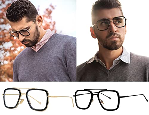 Image of Tony Stark Style Blue Light Blocking Glasses for Men Women, Iron Man and Spider-Man Computer Gaming Glasses