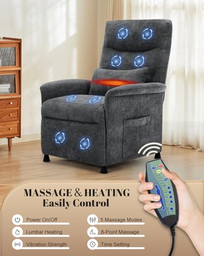 Sillón reclinable eléctrico gris para adultos miniatura 3