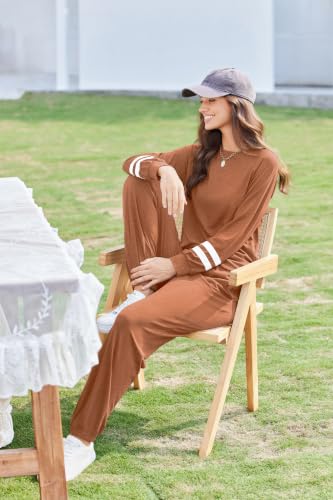 Image of Ekouaer Sweatsuits Womens Loungewear Set Tracksuit Long Sleeve Pajamas Set