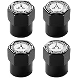 Tire Valve Stem Caps for Mercedes-Benz Metal Car Wheel Air caps Auto Valve Stem Caps Accessories 4 Pack Black