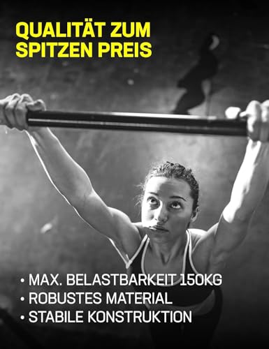 SPORTINATOR® Klimmzugstange zum Einspannen im Türrahmen, für dein Home-Gym. Länge 60–102 cm, kompakt, sicher & schnell ohne Bohren, belastbar bis 150 kg (weiß)