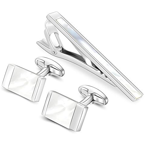Merit Ocean Mother of Pearl Cufflinks and Tie Clip Set Cover