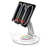 SOOPII Desktop Premium A Quality 360° Rotating Mobile Phone Stand Tablet Stand Tab Stand White Mobile Holder Heavy Base Aluminum Holder for Tablets/Mobile/Tab Stand and e-Book Readers (DM01R PRO)