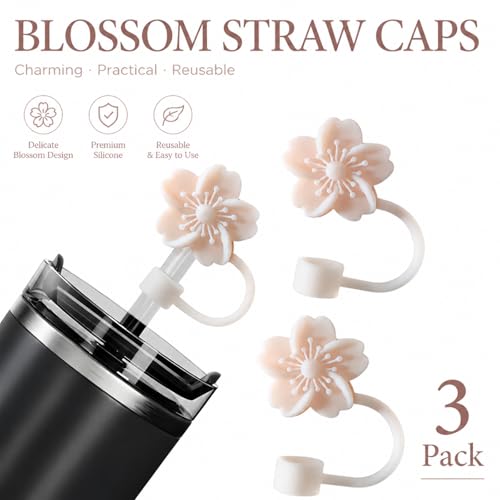 Image of BTYHAOS Straw Covers, Dust Proof Straw Toppers Fit Stanley 30 40oz Tumbler | Reusable Food-Grade Silicone Straw Covers Cap for Most 10mm Reusable Straw
