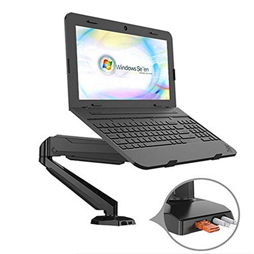Gas Spring Full Motion Desktop 17 inch Notebook Laptop Holder Mount Arm Bracket with Audio and USB Port Lapdesk Monitor Holder