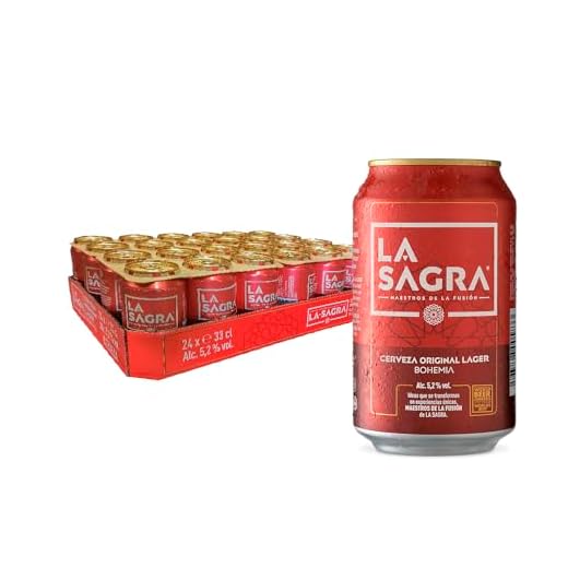 La Sagra - Cerveza Lager estilo Pilsner - Alc. 5,2% Vol. - Caja de 24 latas de 330 ml - Total: 7920 ml