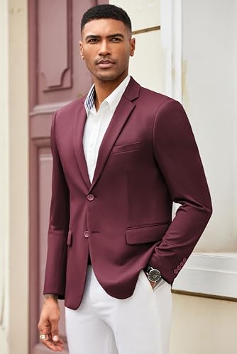 Image of COOFANDY Mens Casual Blazer Slim Fit Suit Jacket Lightweight Knit Sport Coat Two Button Blazer Jacket