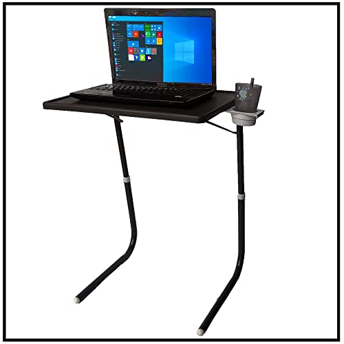 Image of SAI PRASEEDA Metal Adjustable Table Mate Laptop Table Kids Table Study Table Utility Table Multi Purpose Table Black Color Spgppr6