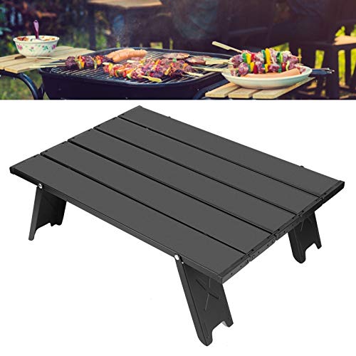 Table pliante de camping portable en aluminium noir pour randonnée et pêche - 6