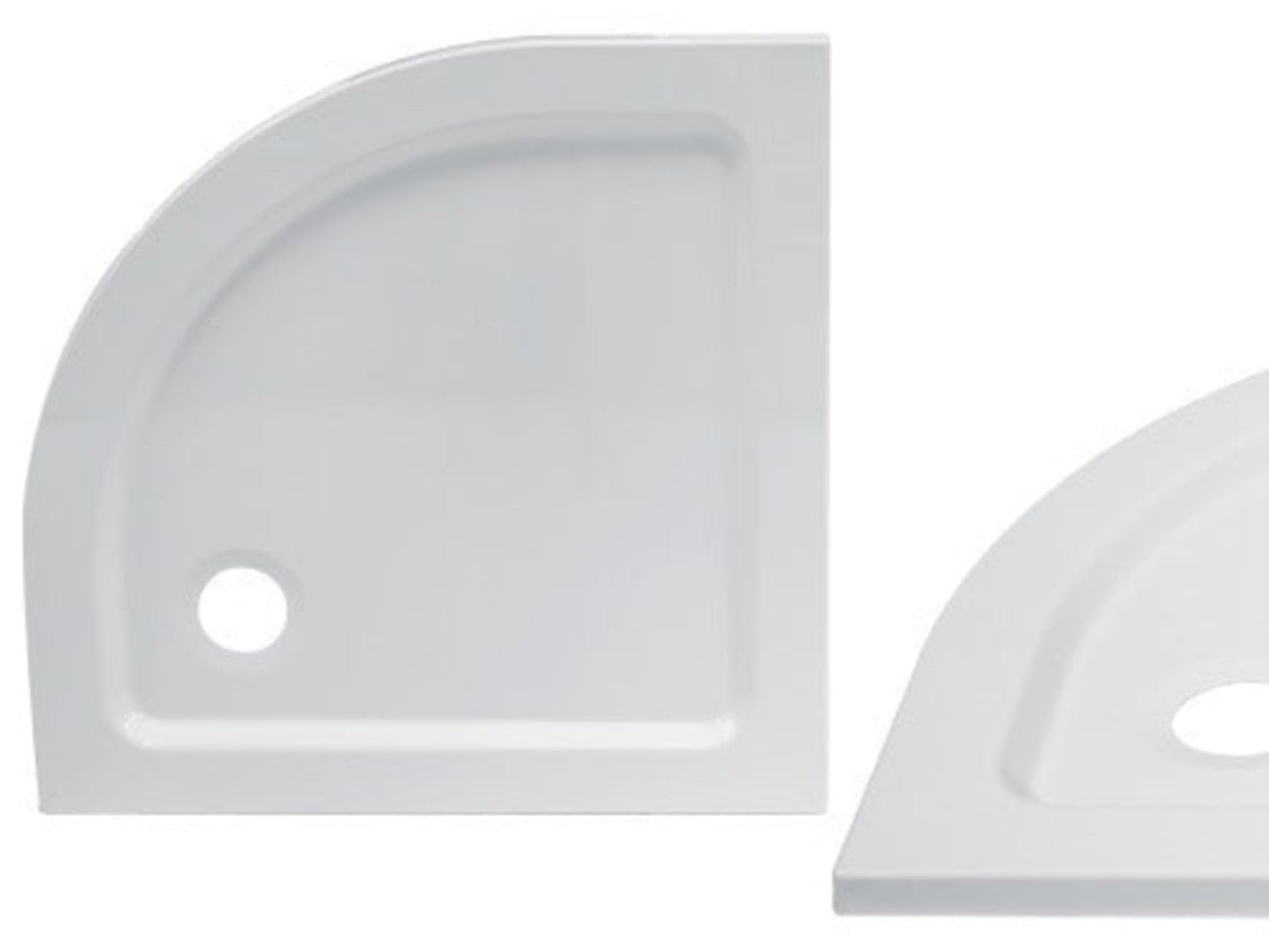 Plato de ducha Slim ultrafuerte semicircular angular para cabina de ducha Giglio 80 x 80 cm Brixo