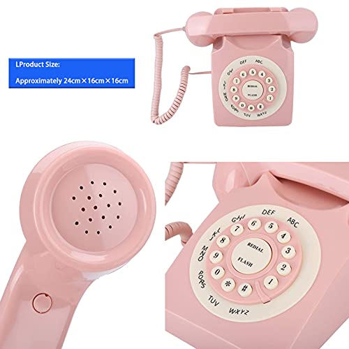 Teléfono Retro con Cable y Disco Giratorio Rosa miniatura 7