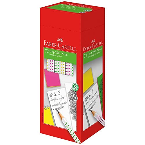 Lápis Preto, Faber-Castell, Triangular, Ecolapis Grip, 2001, Neon, Caixa com 72