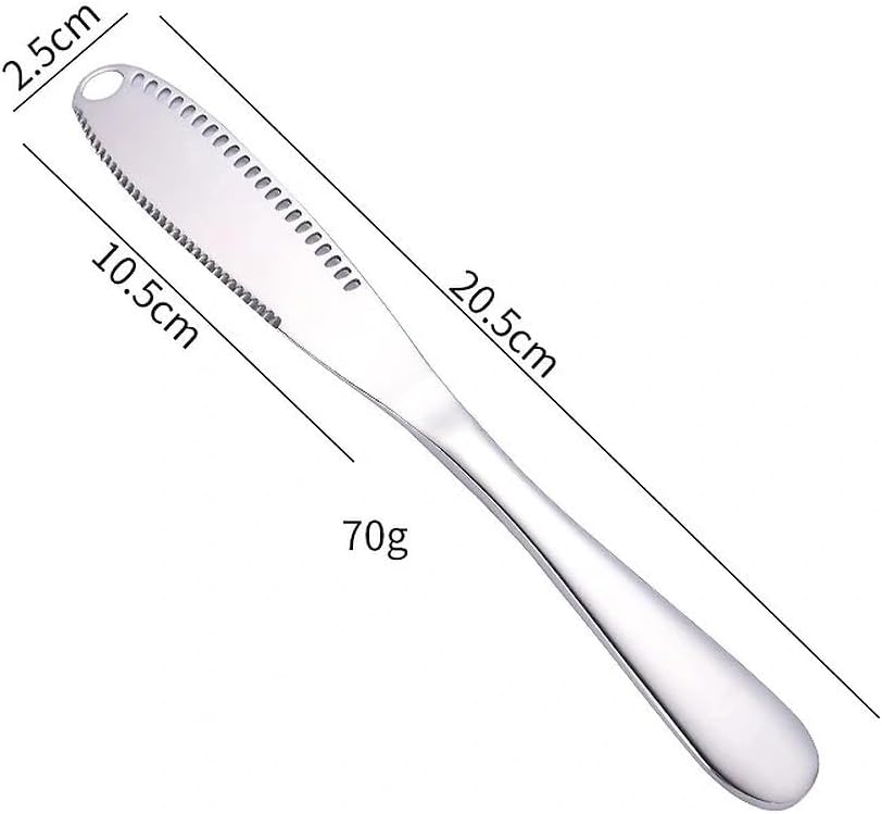 COMIART 430 Stainless Steel Perforated Butter Knives - 4 Pack Purple Spreader for Bread, Cheese, Jam, Toast - Ergonomic Handle Non-Stick Rust Resistant Kitchen Utensils (20.5x2.5CM)