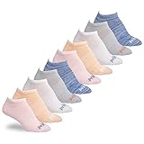Prince Women's Lightweight Flat Knit Low Cut Performance Athletic Socks for Running, Tennis and Casual Use (10 Pair Pack) (Women's Shoe Size 6-10 (US), White, Pink, Peach, Blue, Grey)