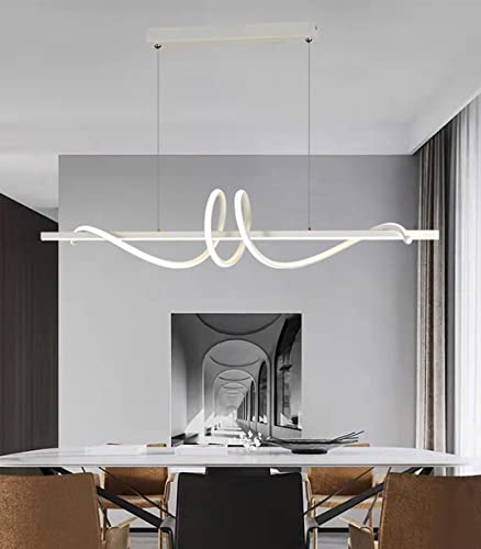 Plafonnier LED dimmable avec télécommande, suspension lustre spirale or 48W de 100cm - 2