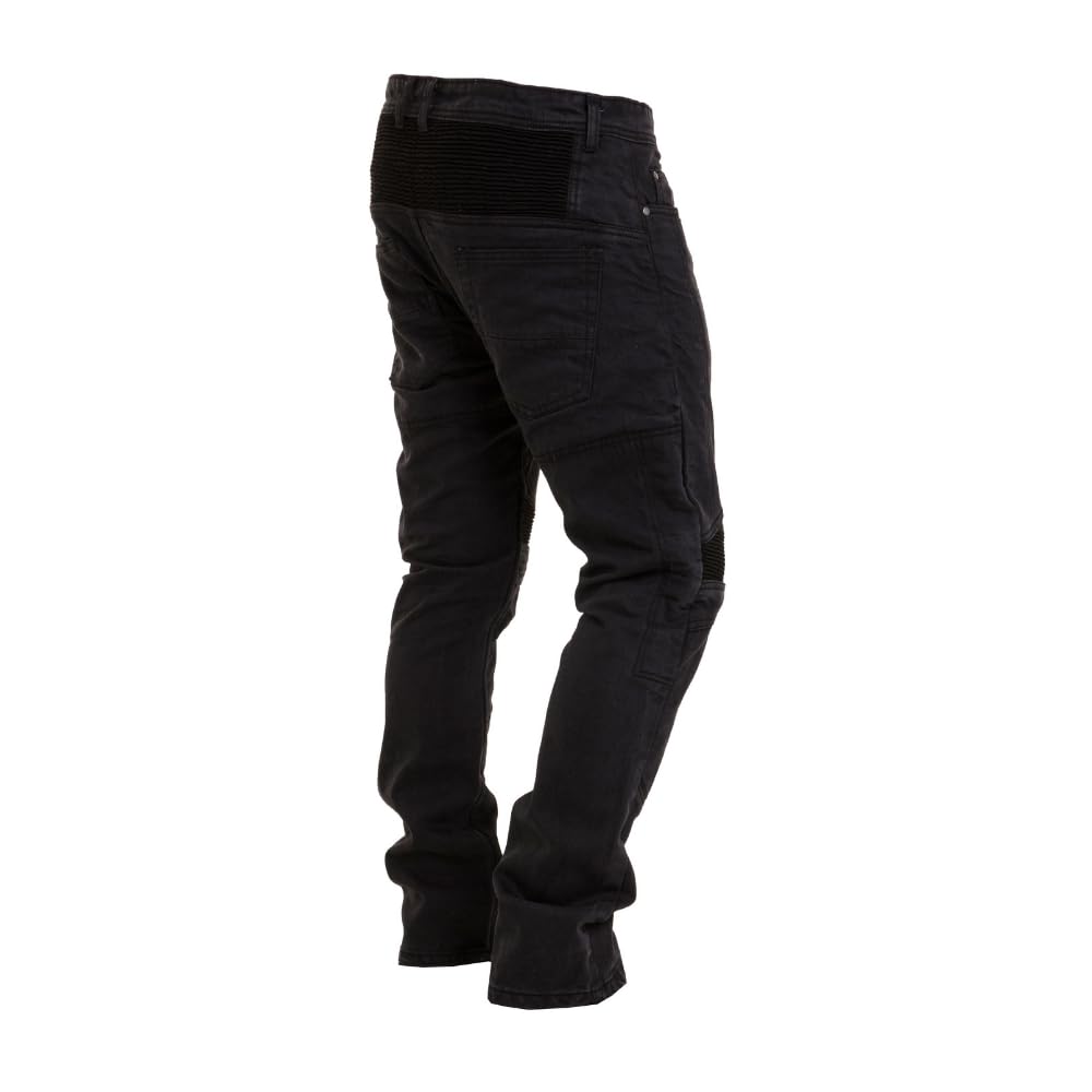 Herren Motorradhosen mit Schutz, Motorrad Bikerhose mit schützendem Aramidfutter, Motorrad Jeans fur Herren mit Hüft- und Knieprotektoren RP-021