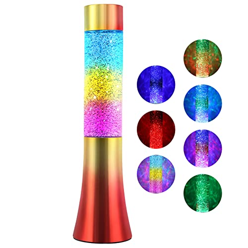 Niulife Gifts for Kids Adults,Color Changing lamp with Silver Glitter,Clear Colorful Liquid,Cool Stuff Teen Room Home Office Decor Lamp Mood Lighting