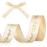 Faccito Hochzeit Schleifenband 4,5 m x 15 mm Hochzeitsgeschenk Deko Band Geschenkband Hochzeitsband für Hochzeitsdekoration Geschenkpapier Schleife Torten Blumen DIY(Zur Hochzeit,Gold)