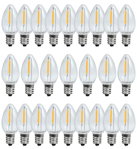 YIMILITE C7 2700K Soft White Night Light Bulb 0.6W E12 Base 25Pack