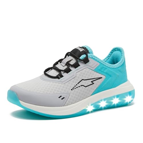 Avia Spark Slip On LED Light Up Boys and Girls Sneakers - Lightweight Tennis, Athletic, Kids and Toddler Light Up Shoes for Girls and Boys - Little Kid Shoes Size 11-3