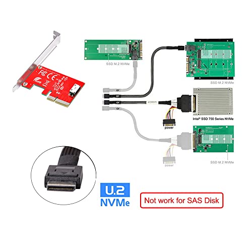 Adaptador Oculink SFF-8612 Express 4.0 x4 puente de host para tarjetas PCIe SSD interno 7