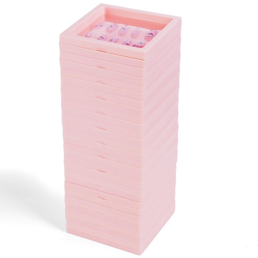 Pudełko do pakowania paznokci, 14 szt., pływająca ramka 3D, stojak ekspozycyjny do salonu paznokci, etui do przechowywania paznokci, 10,9 x 10,9 cm